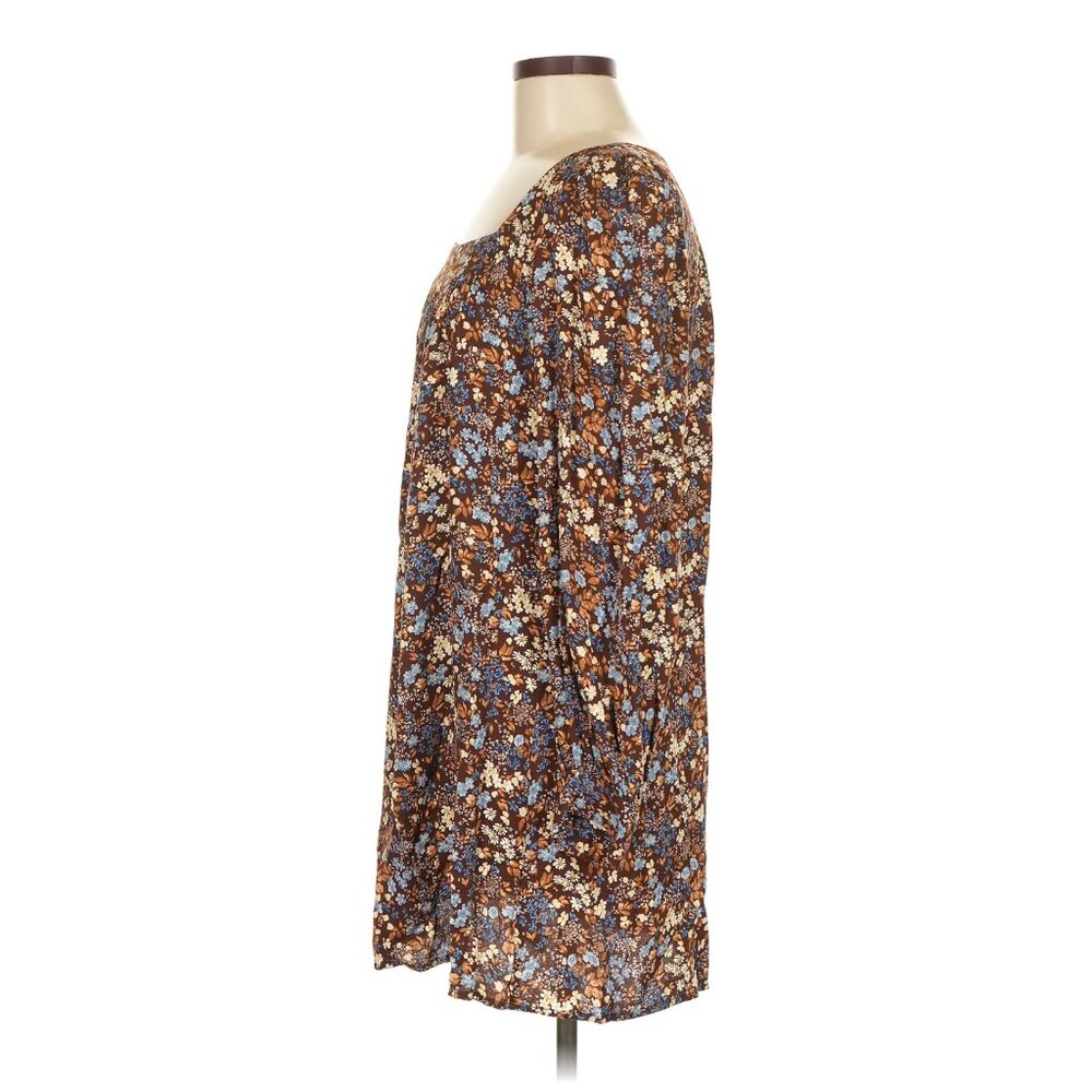 Reformation Blake Mini Dress – Brown Blue Floral, Size M - Picture 6 of 8
